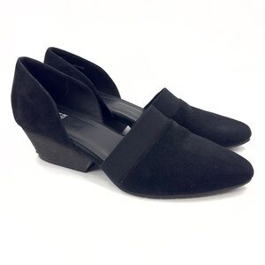 Eileen Fisher Hilly D'Orsay Pumps Womens 9 Black Suede Heels Classic Dress Shoes